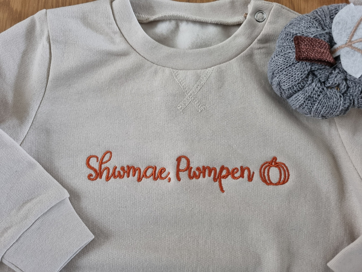 Shwmae, Pwmpen! Child's embroidered sweatshirt