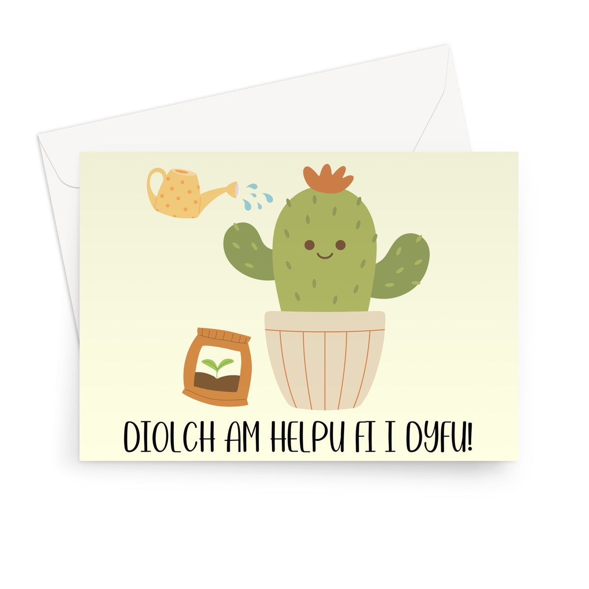 Cerdyn Cactus Diwedd Tymor Cerdyn Cyfarch 7x5