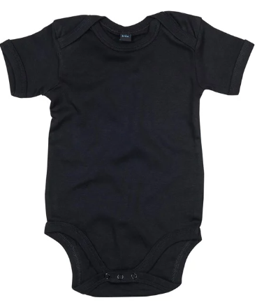 Blak short-sleeved babygrow