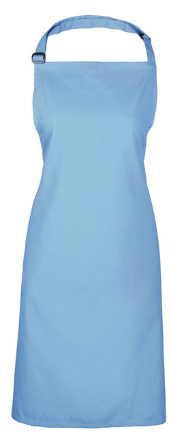 Blue cotton apron on a white background