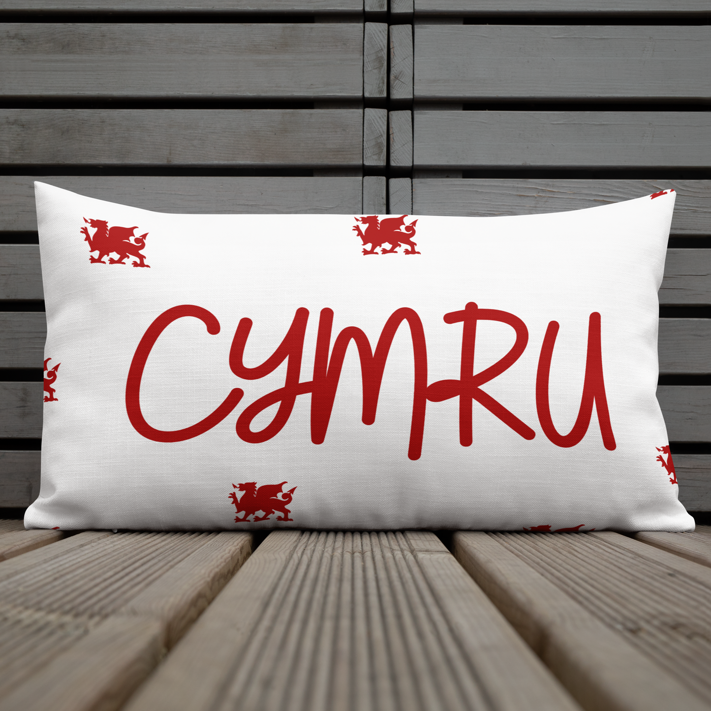 Welsh themed Premium Pillow (19' x 13')