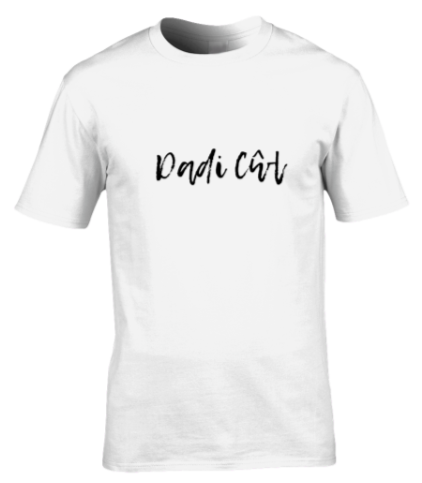 White t-shirt with 'Dadi Girl' text on a white background