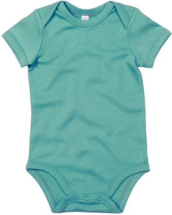 Green short-sleeved babygrow
