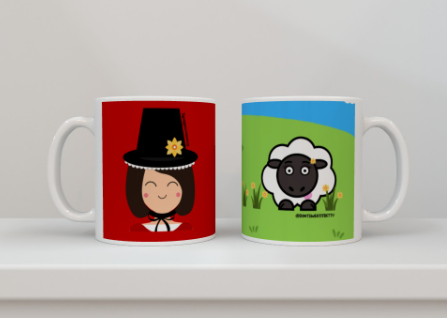 Set of 2 Welsh Themed Mugs