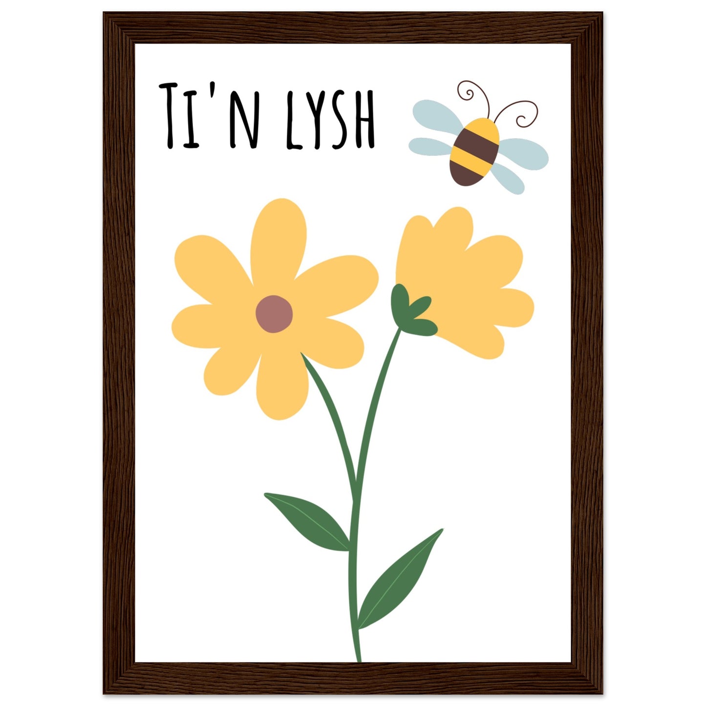 'Ti'n Lysh' Welsh language Wooden Framed Wallart | Welsh Print