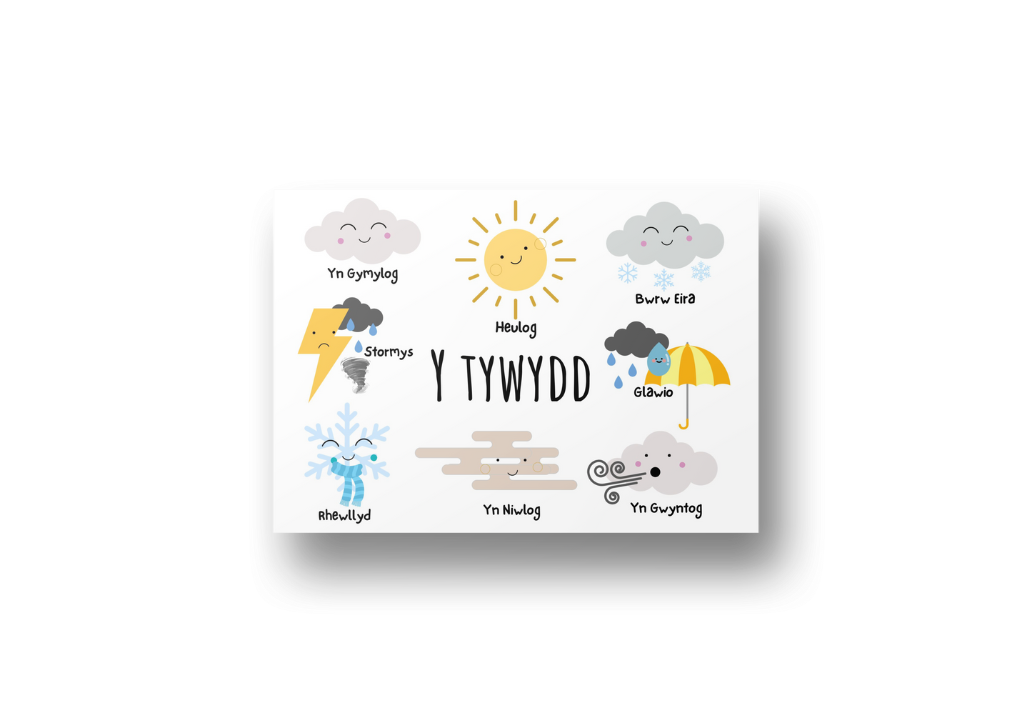 Y Tywydd Welsh language educational Wallart | Welsh Print