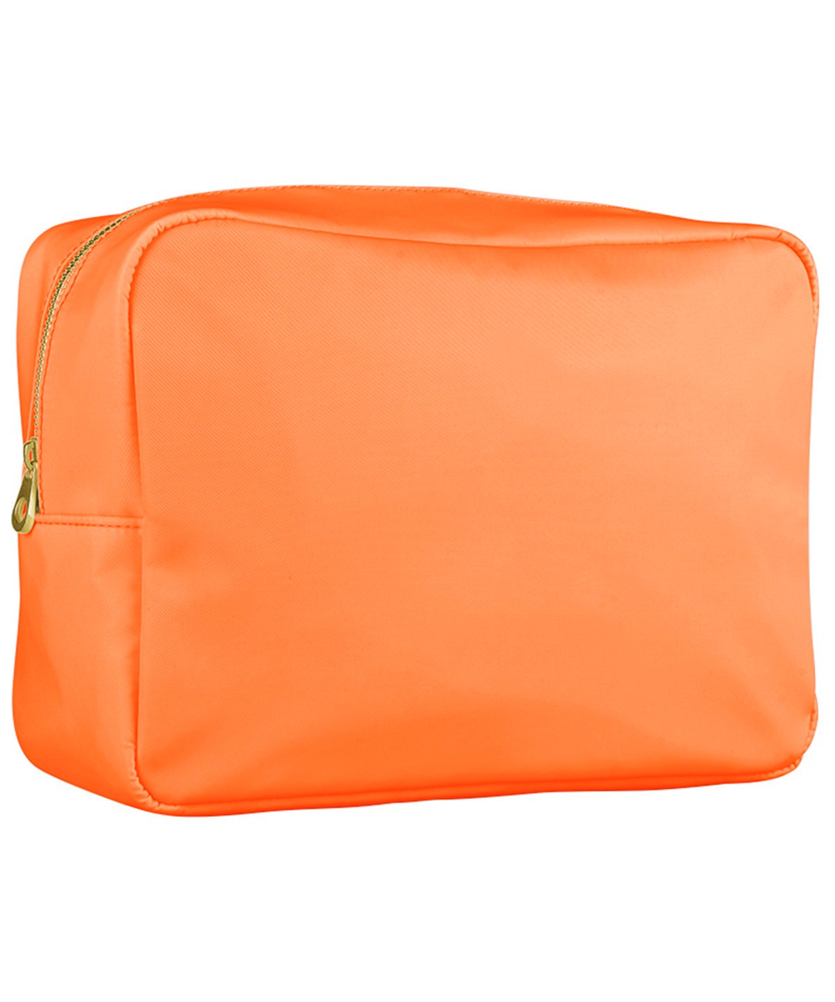 An orange waterproof suncream bag with displayed on a neutral background