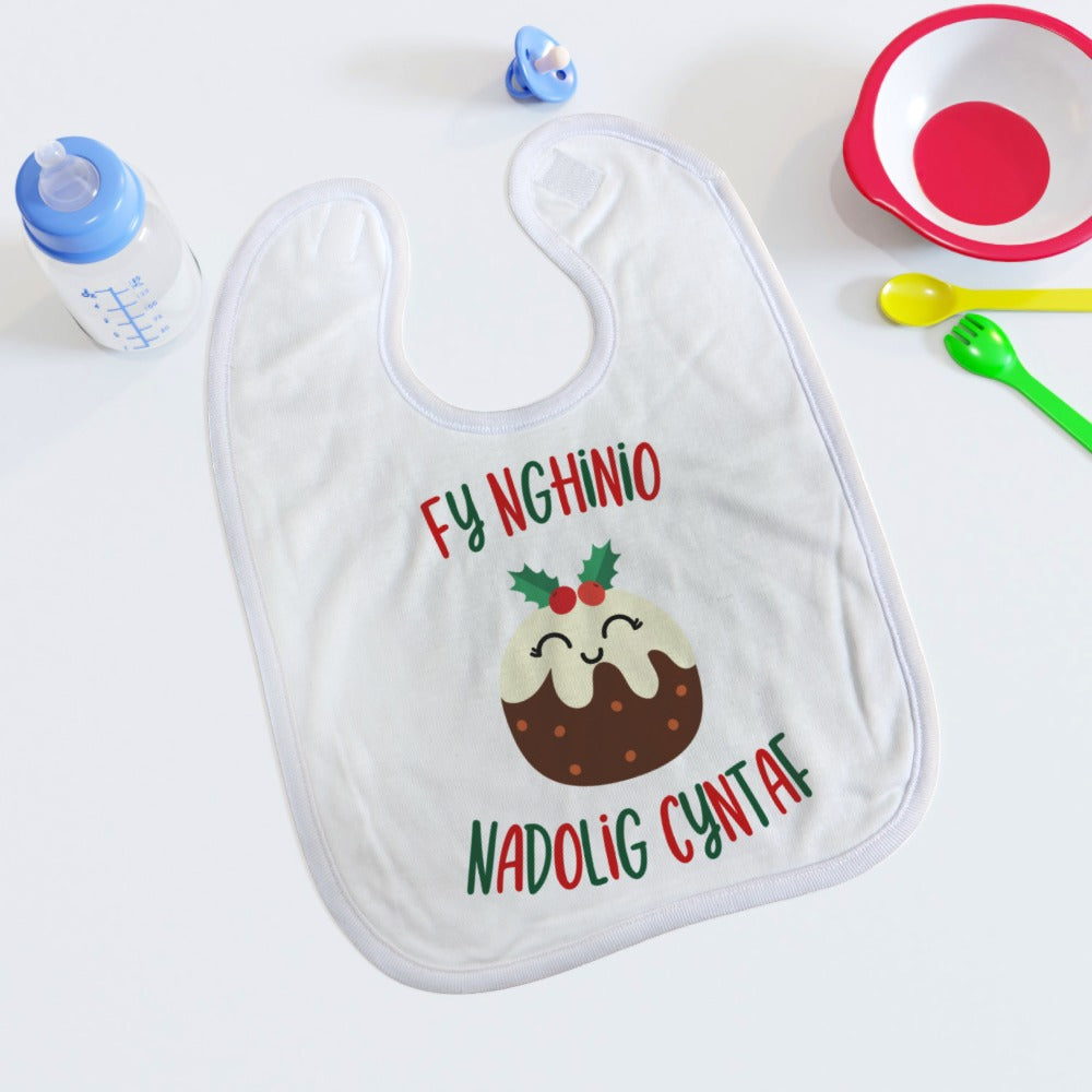 Fy Nghinio Nadolig Cyntaf (Pwdin) Bib Cymraeg
