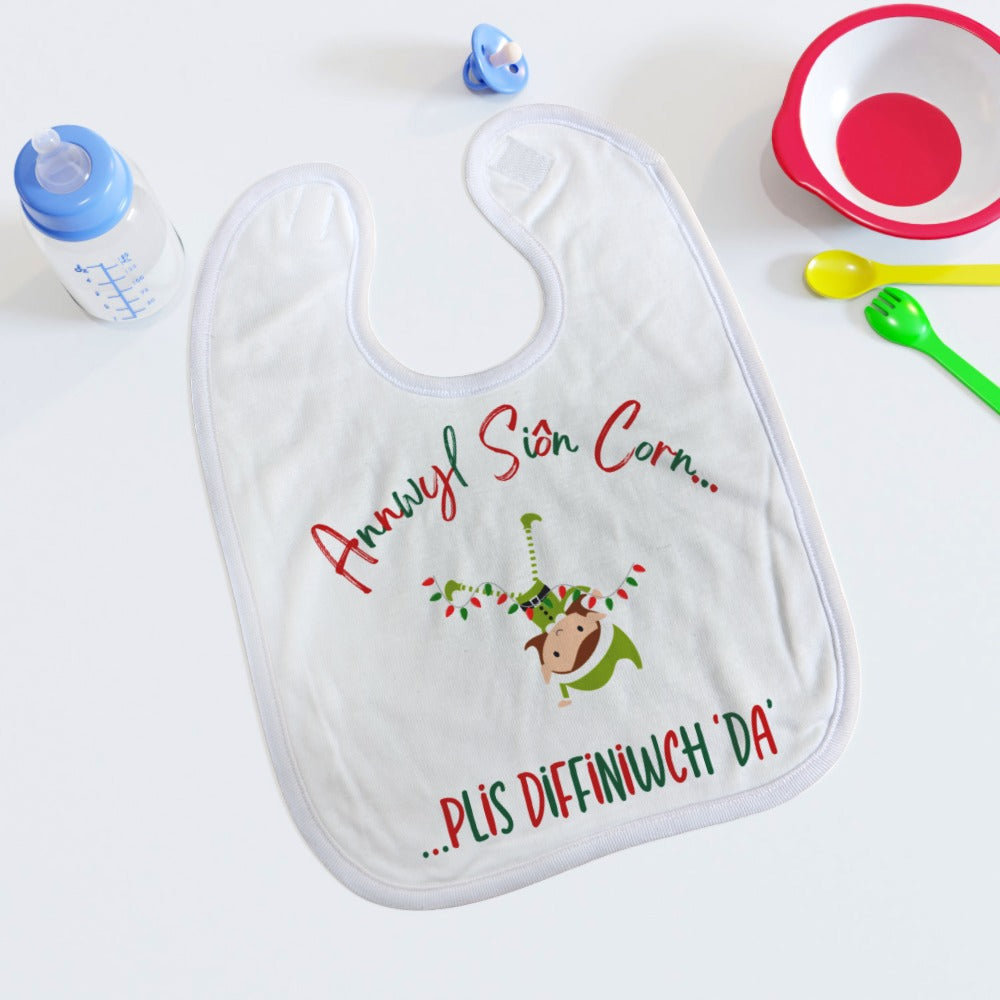 Annwyl Sion Corn (Coblyn) Welsh Language Baby Bib