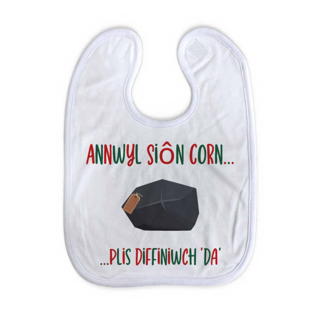 Annwyl Sion Corn (Coal) Welsh Language Baby Bib