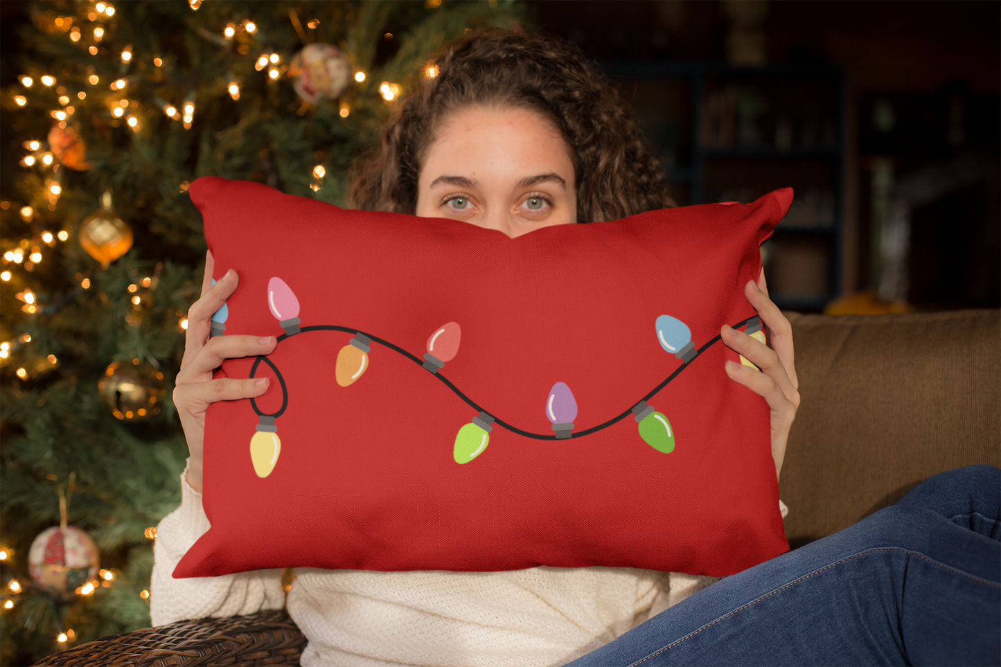 Welsh themed Premium Christmas Pillow (19' x 13')