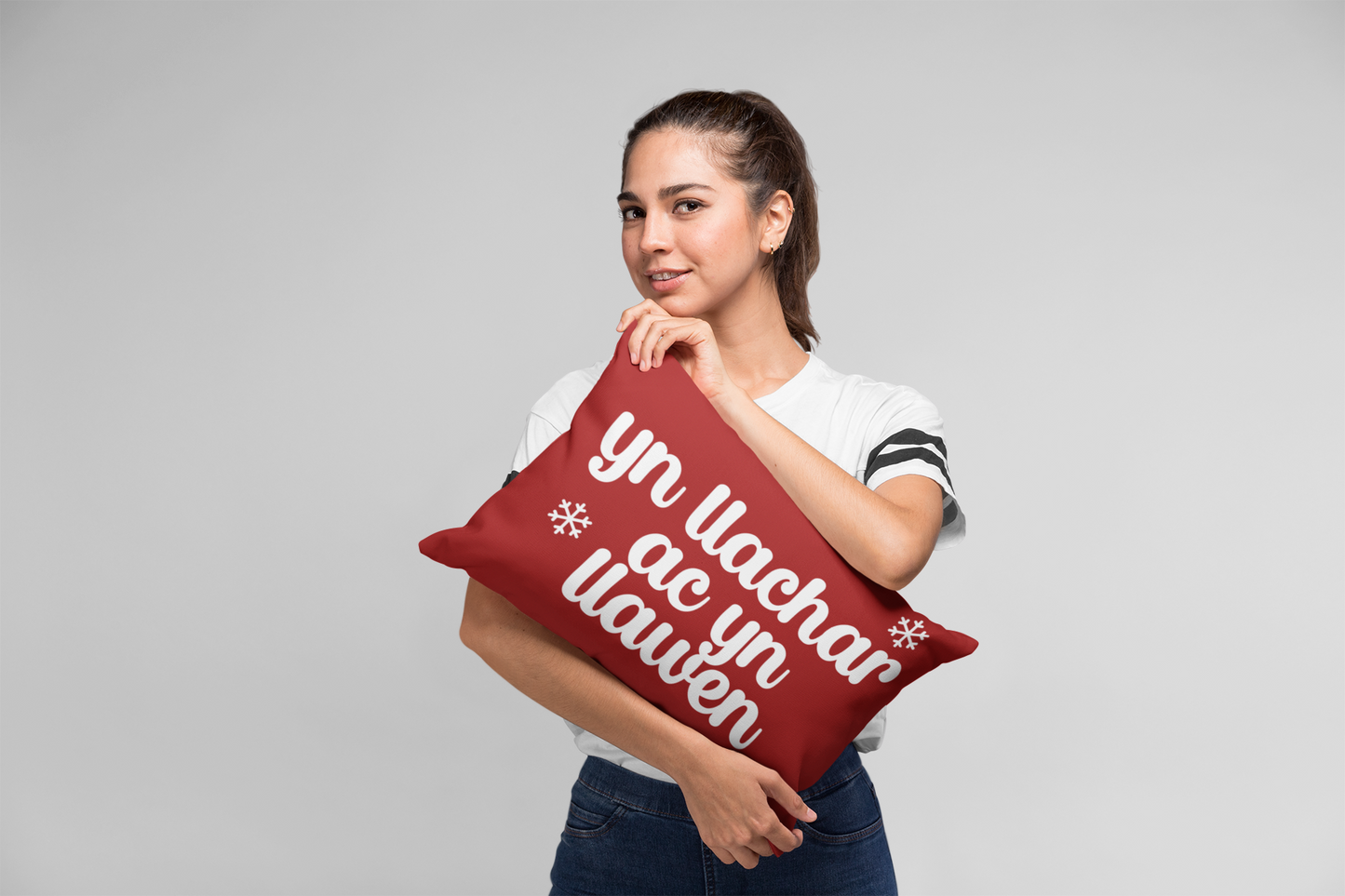 Welsh themed Premium Christmas Pillow (19' x 13')
