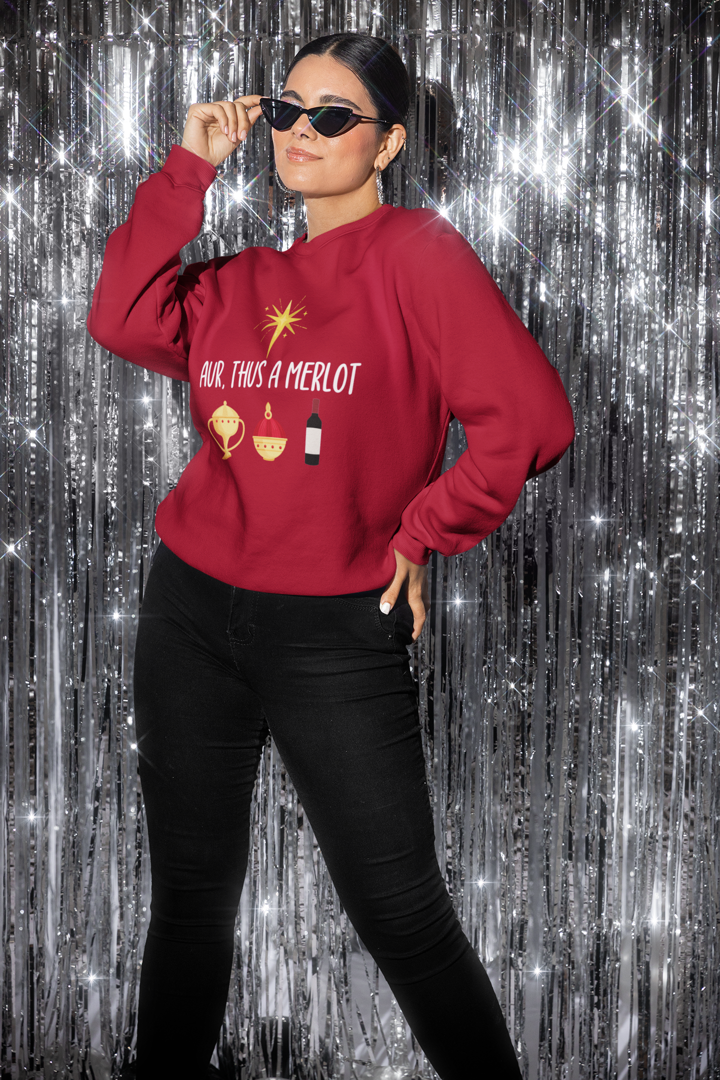 Aur, Thus A Merlot Christmas Sweatshirt