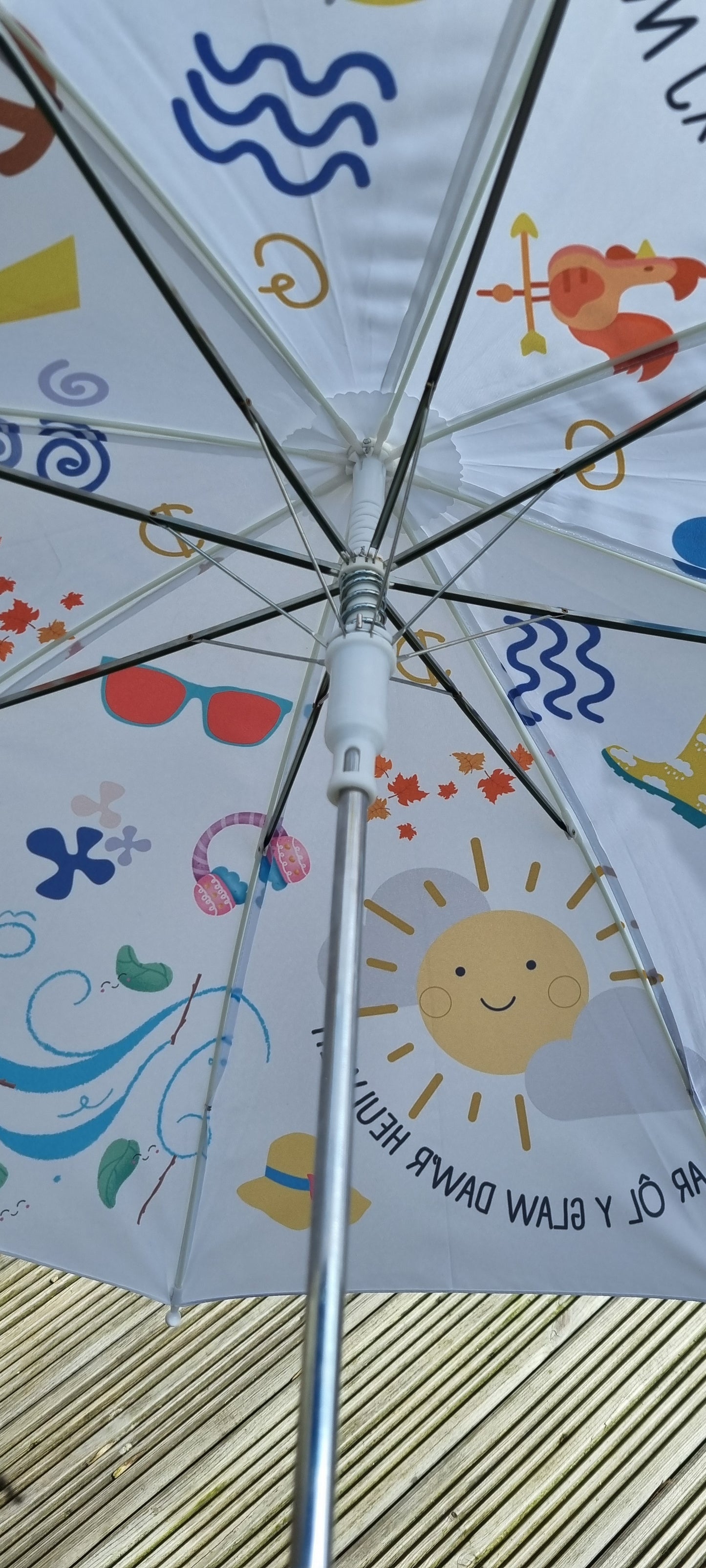 Children's Welsh language umbrella - 'Tywydd'