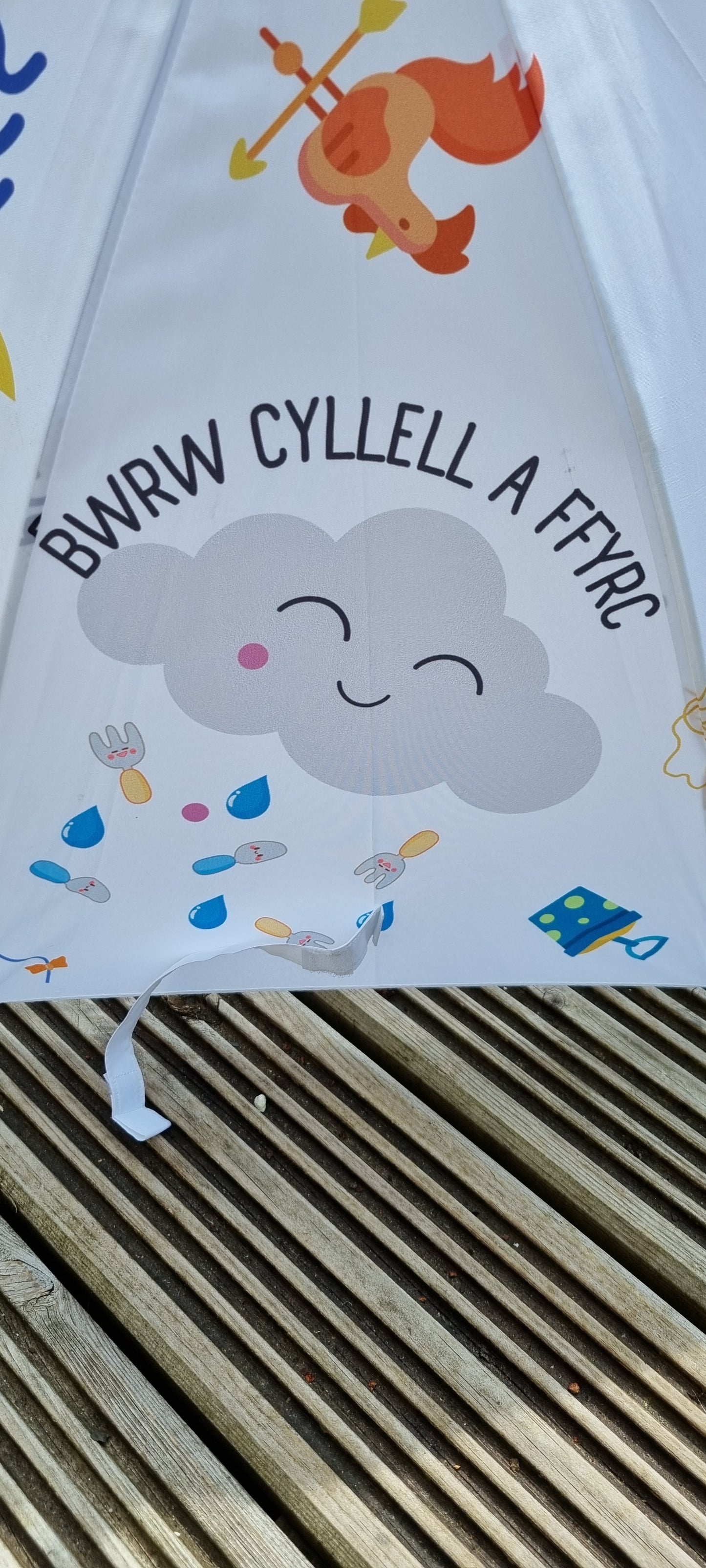 Children's Welsh language umbrella - 'Tywydd'