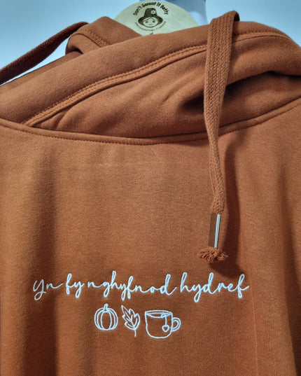 Yn Fy Nghyfnod Hydref Embroidered Hoodie - Welsh Women's Clothing