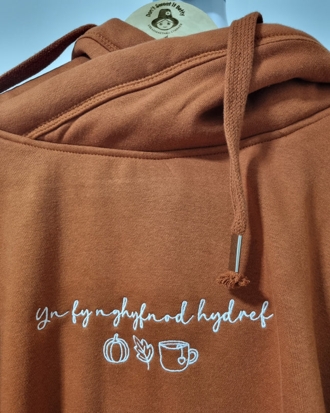 Yn Fy Nghyfnod Hydref Embroidered Hoodie - Welsh Women's Clothing