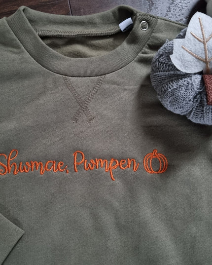 Shwmae, Pwmpen! Child's embroidered sweatshirt