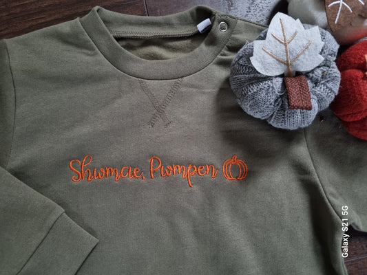 Shwmae, Pwmpen! Child's embroidered sweatshirt