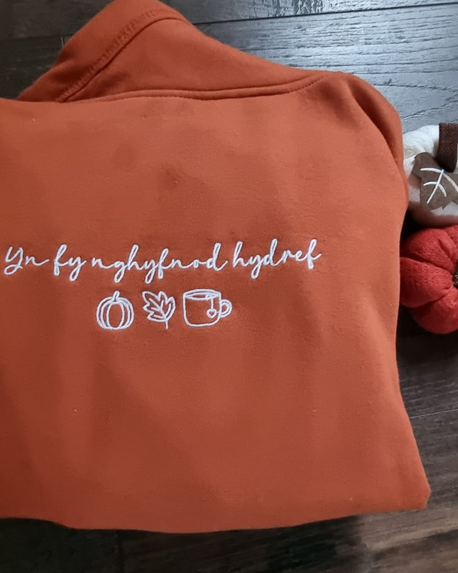 Yn Fy Nghyfnod Hydref Embroidered Hoodie - Welsh Women's Clothing