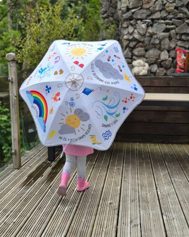 🌈 Glaw neu Hindda Children’s Umbrella — Tywydd Cymraeg