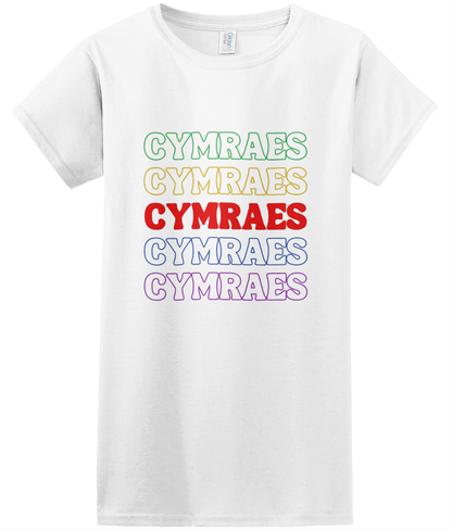 Crys-T Merched Ailadrodd Enfys Cymraes | Dillad Oedolion Cymraeg