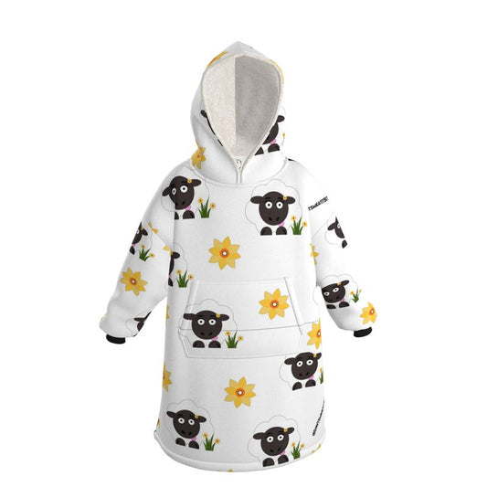 Betty Sheep Fleece Hoodie Blanket