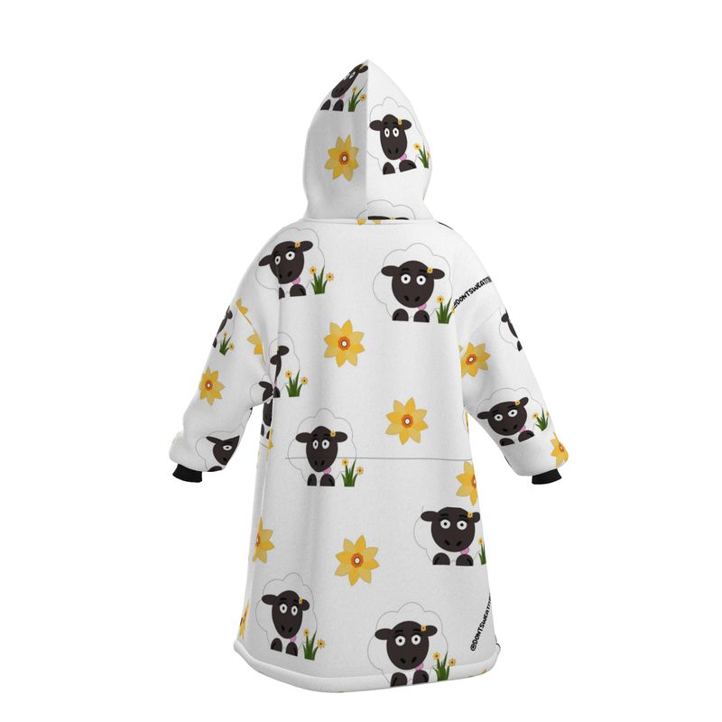 Betty Sheep Fleece Hoodie Blanket