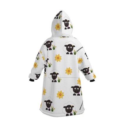 Betty Sheep Fleece Hoodie Blanket