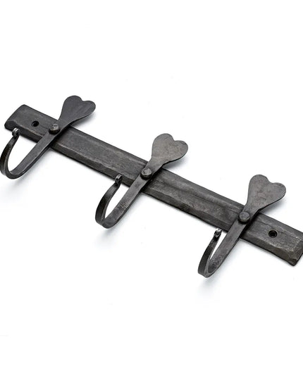 3 Heart Hook Wrought Iron Rail