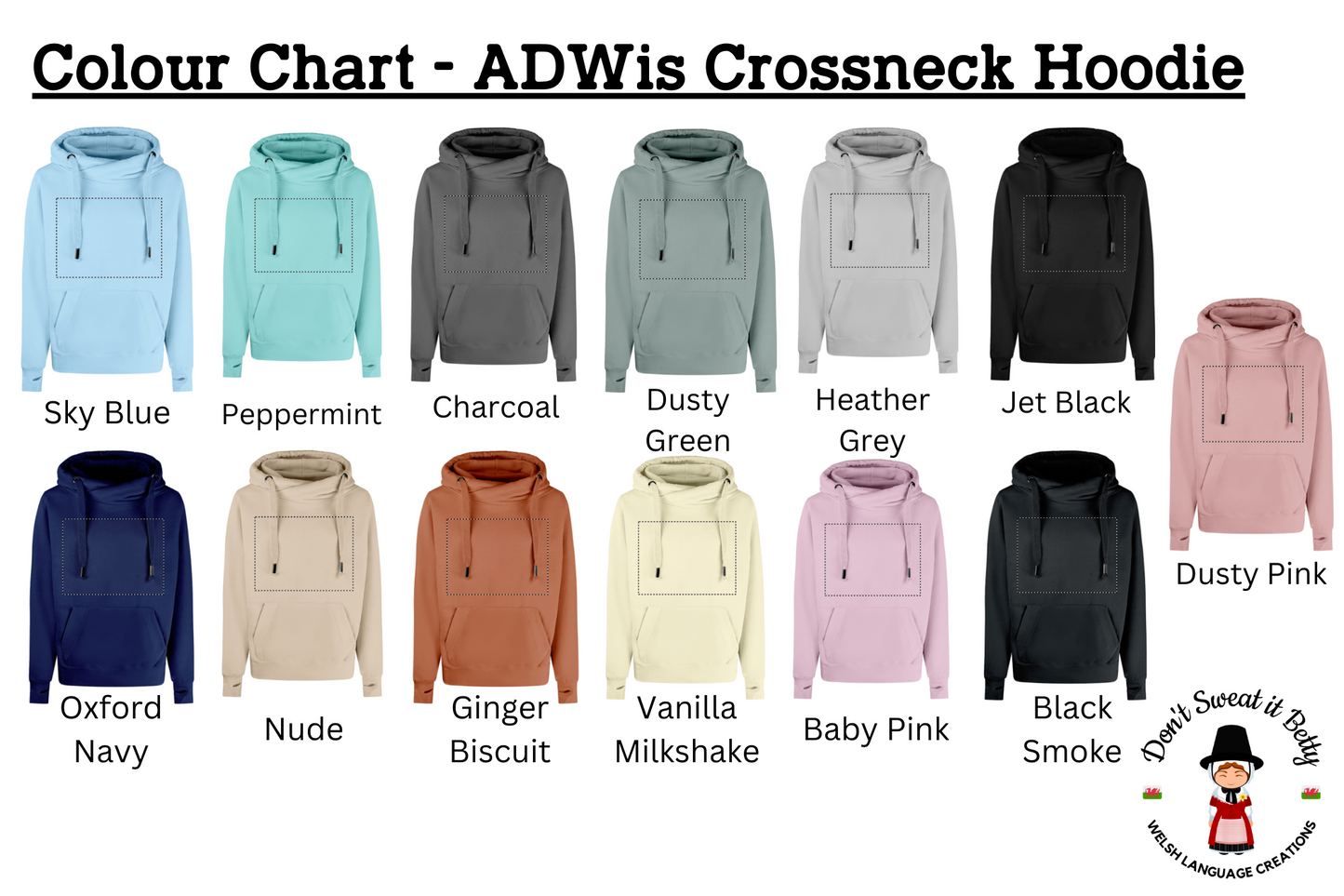 Cwtsh Welsh Crossneck Premium Hoodie | Welsh Adult Clothing