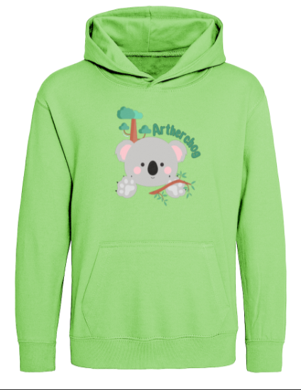Artherchog Childs Hoodie Lime Green