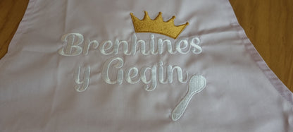 Ffedog Brodiog Oedolion Brenhines y Gegin