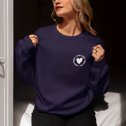 Calon Hapus, Calon Onest, Calon Lân' Embroidered Women's Sweatshirt in Navy