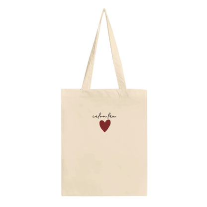 Natural coloured Calon Lân embroidered tote bag