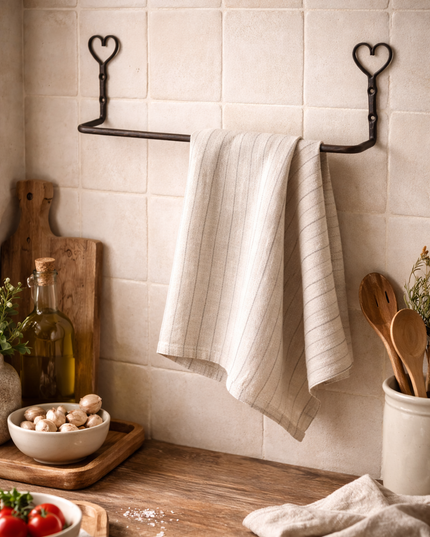 Wrought Iron Heart Hanging Rail