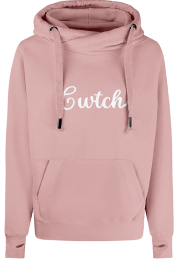 Cwtch Welsh Crossneck Premium Hoodie | Dillad Cymraeg i Oedolion