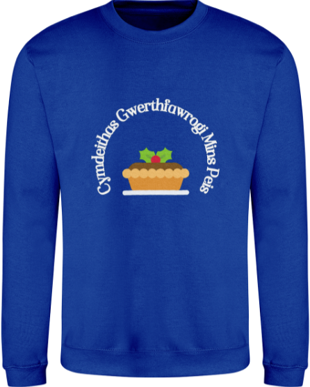 Cymdeithas Gwerthfawrogi Mins Peis sweatshirt royal blue