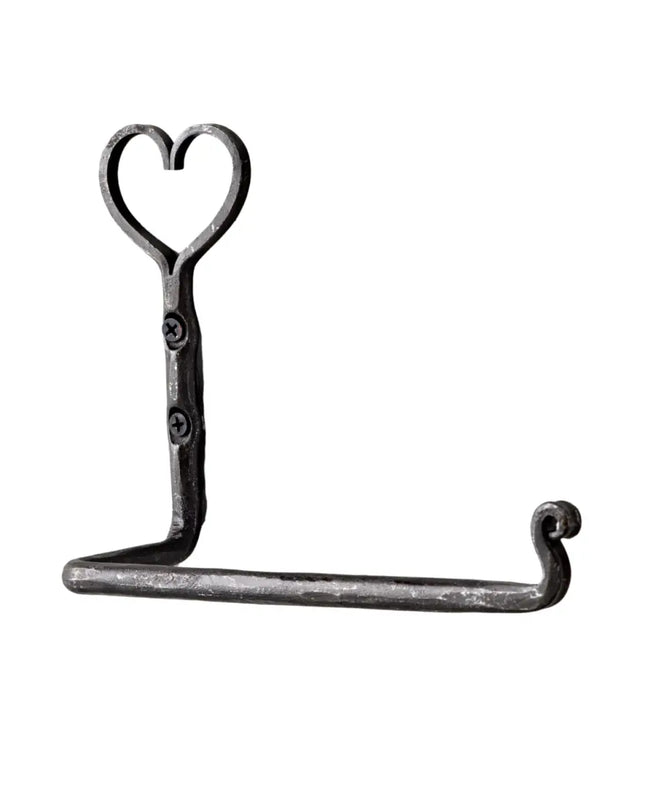 Iron Heart-Motif Toilet Tissue Holder