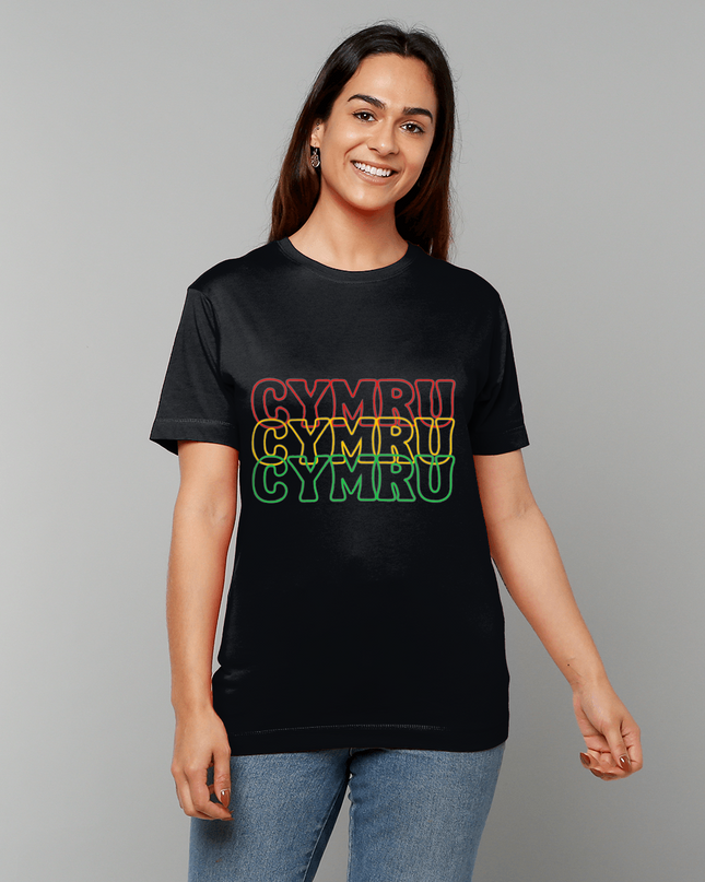 CYMRU Three-Colour Unisex T-Shirt