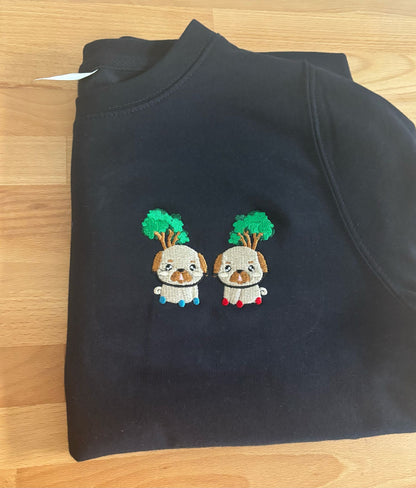 Dau Gi Bach sweatshirt with embroidered dogs on chest