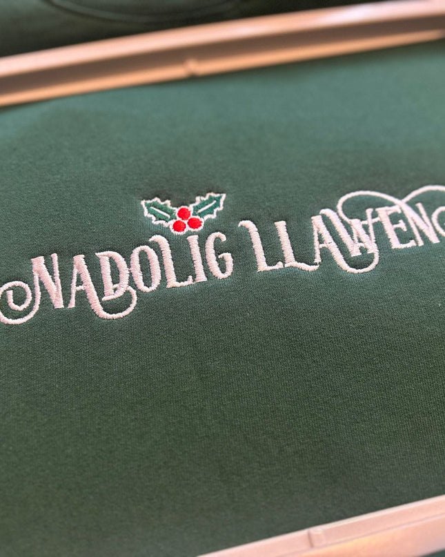 Crys Chwys Brodiog Nadolig Llawen