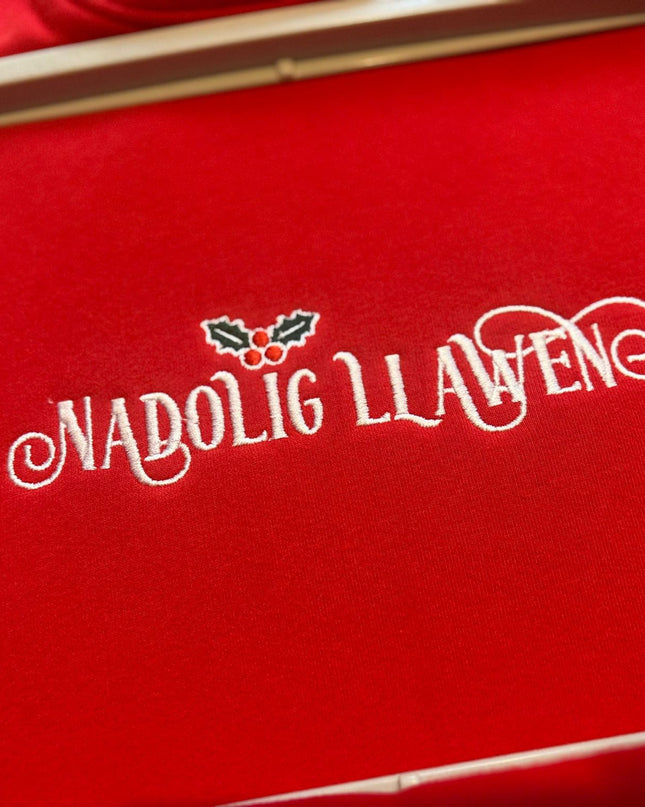 Crys Chwys Brodiog Nadolig Llawen