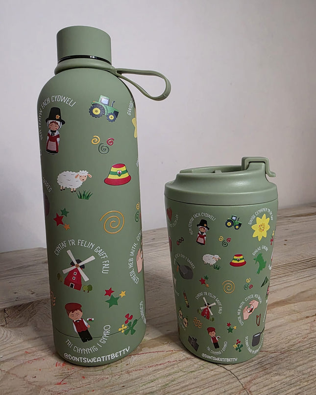 Welsh Hydration Set | Lliwiau Cymru Bottle & Insulated Cup
