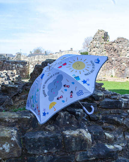 🌈 Glaw neu Hindda Children’s Umbrella — Tywydd Cymraeg