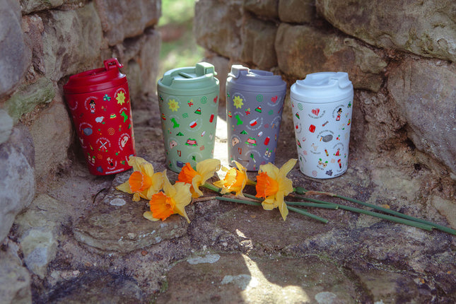 Cwpan Inswleiddio Lliwiau Cymru