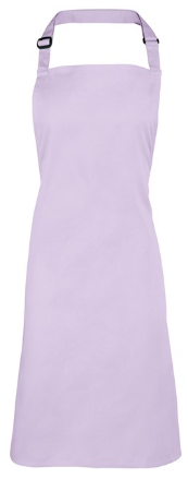 Lilac cotton apron on a white background