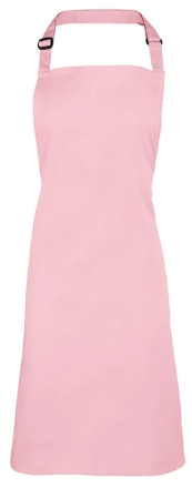 Pink cotton apron on a white background