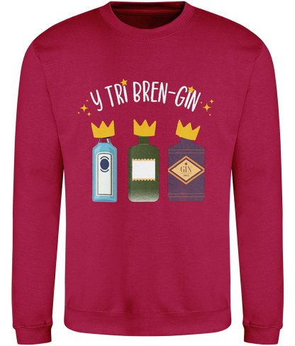 red Christmas sweatshirt with text and cartoon images of bottles, 