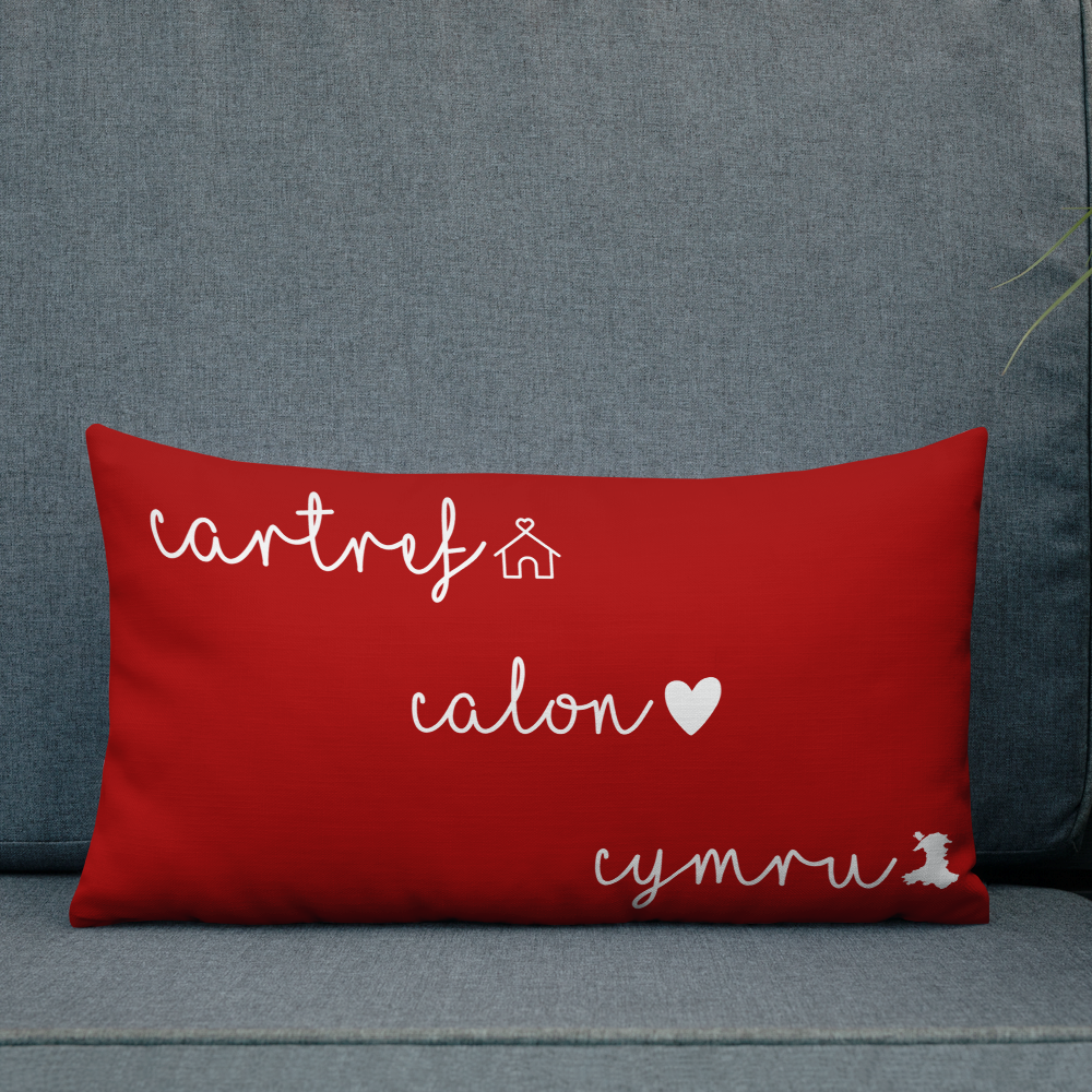 Welsh themed Premium Pillow (19' x 13')